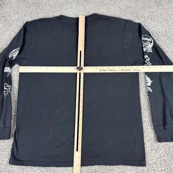 Volcom Shirt Mens Large Black White Long Sleeve Skater Skateboarding Casual - Picture 6 of 9